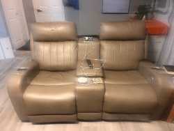 Faux leather loveseat